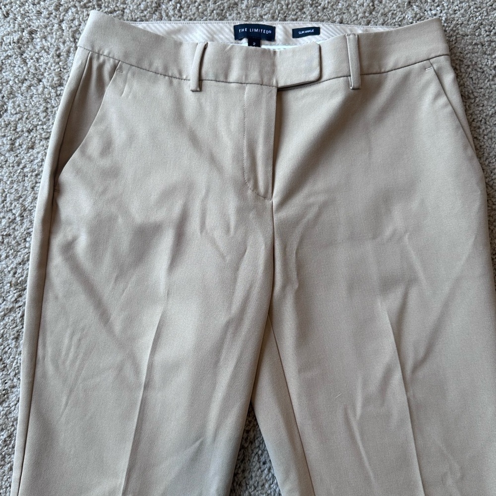 The Limited Tan Slim Ankle Pants